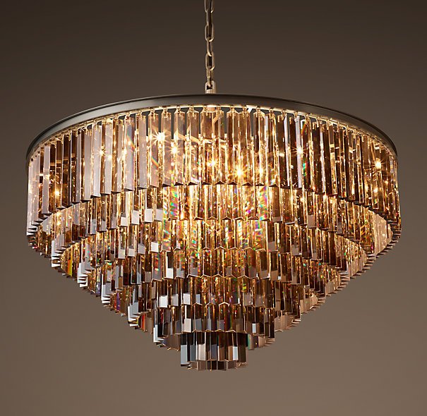 Люстра RH 1920s Odeon Smoke Glass Fringe Chandelier -80, 100 Черный в Ульяновске | Loft Concept 