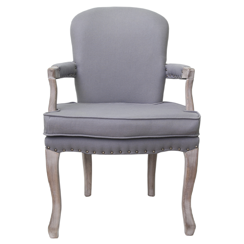 Кресло Aubrey Classical Armchair grey flax Серый Коричневый в Ульяновске | Loft Concept 