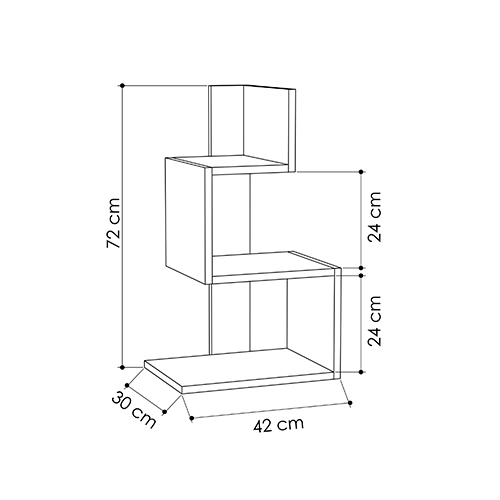 Стол приставной трехъярусный белого цвета ROSIE SIDE TABLE WHITE OAK в Ульяновске