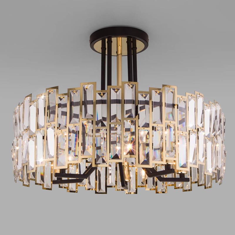 Потолочная люстра Darkness Chandelier gold 53 Черный Прозрачный (Transparent) Золотой в Ульяновске | Loft Concept 