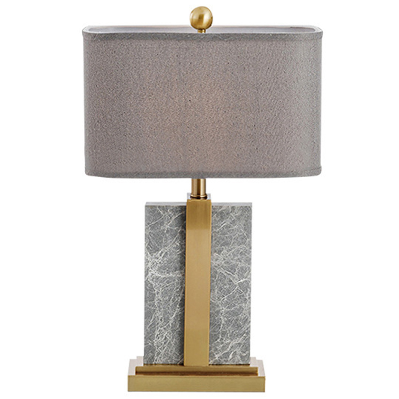 Настольная лампа Marble Brass Grey Table Lamp Серый Латунь в Ульяновске | Loft Concept 