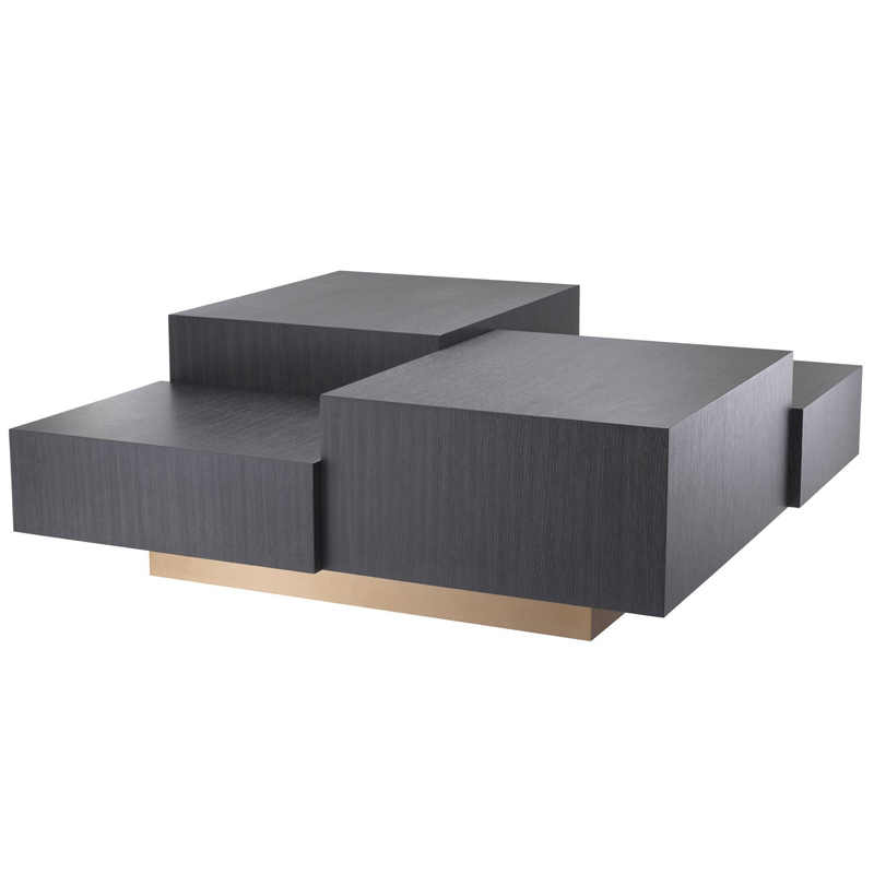 Кофейный стол Eichholtz Coffee Table Nerone Дерево Темно-Серый Матовая латунь в Ульяновске | Loft Concept 