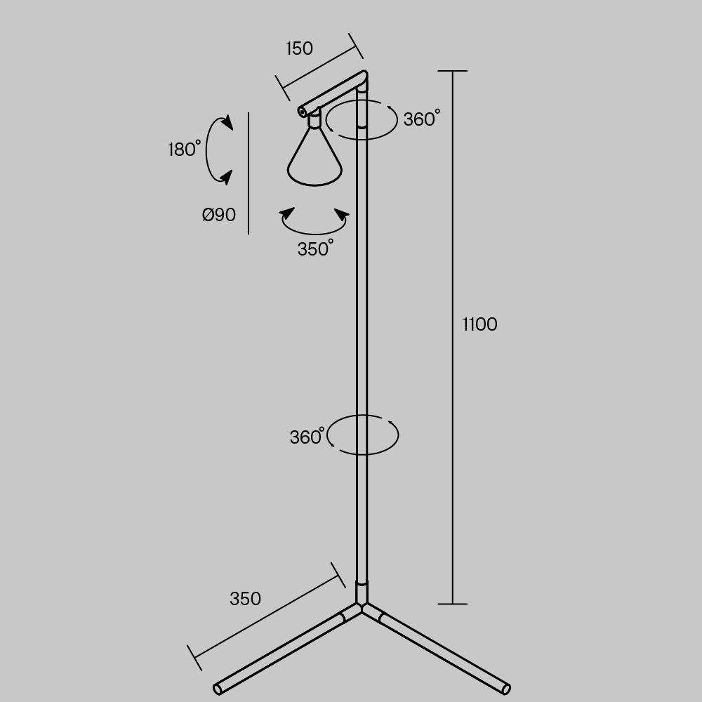 Напольный торшер светодионый Stripe 3000К 20Вт в Ульяновске