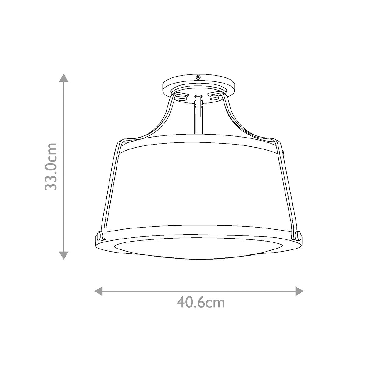 Потолочный светильник со светлым текстильным абажуром Hinkley в Ульяновске