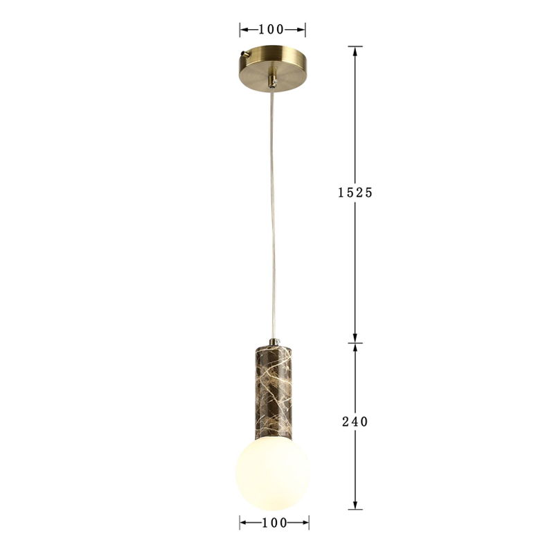 Подвесной светильник с декором под коричневый мрамор Shaw Marble в Ульяновске