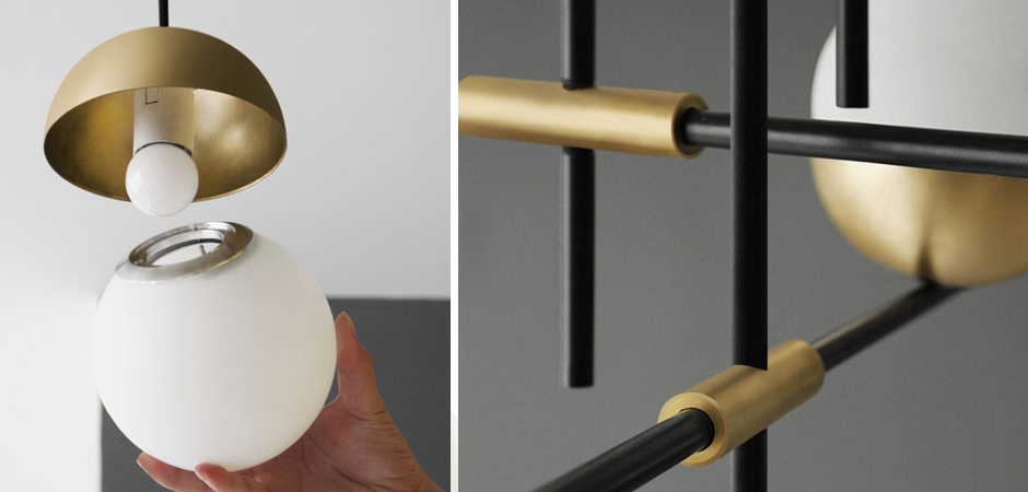 Люстра Balls white & brass 9 - фото №1