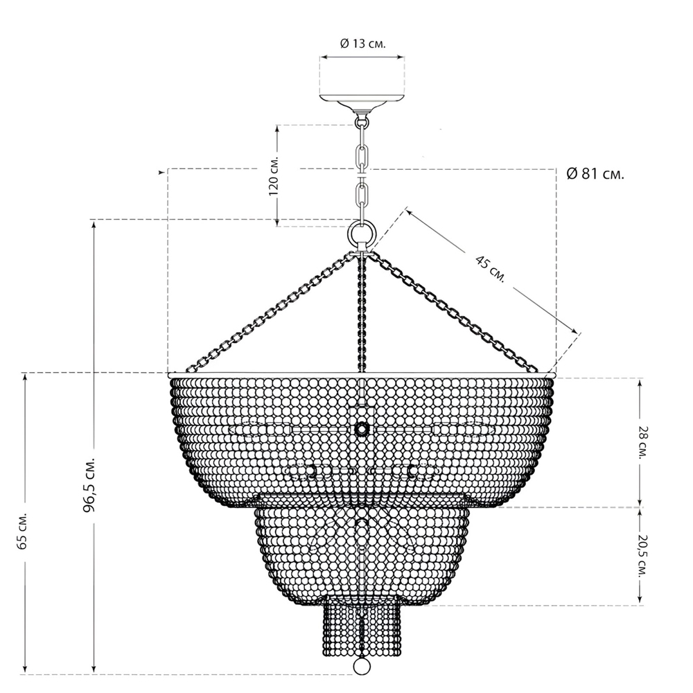 Люстра двухъярусная со стеклянными бусами Glass Bead Chandelier в Ульяновске