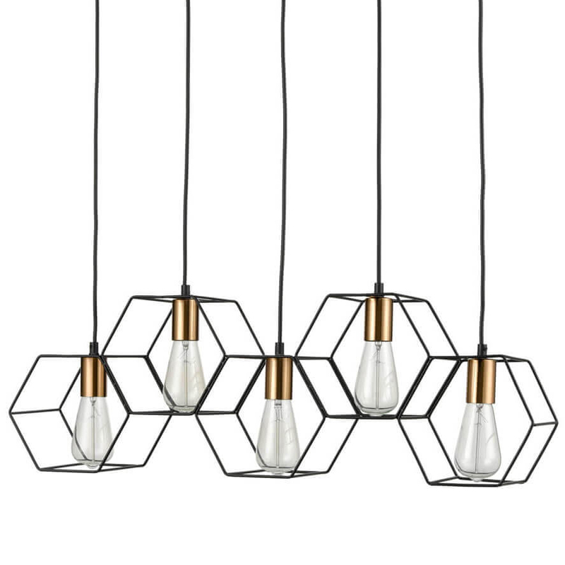 Люстра Loft Wire Cage Pendant 5 Черный в Ульяновске | Loft Concept 