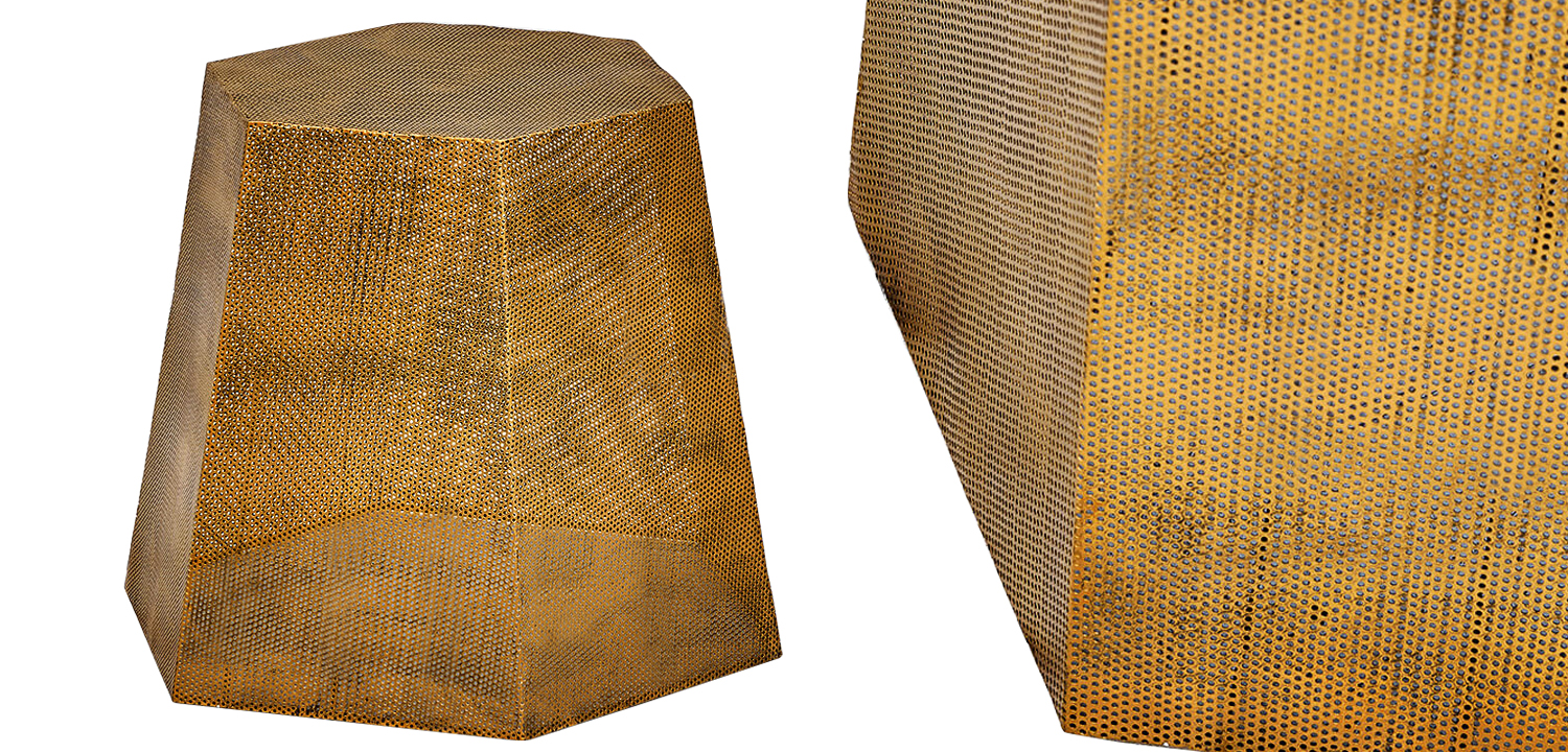 Приставной стол Gold Mesh side table - фото