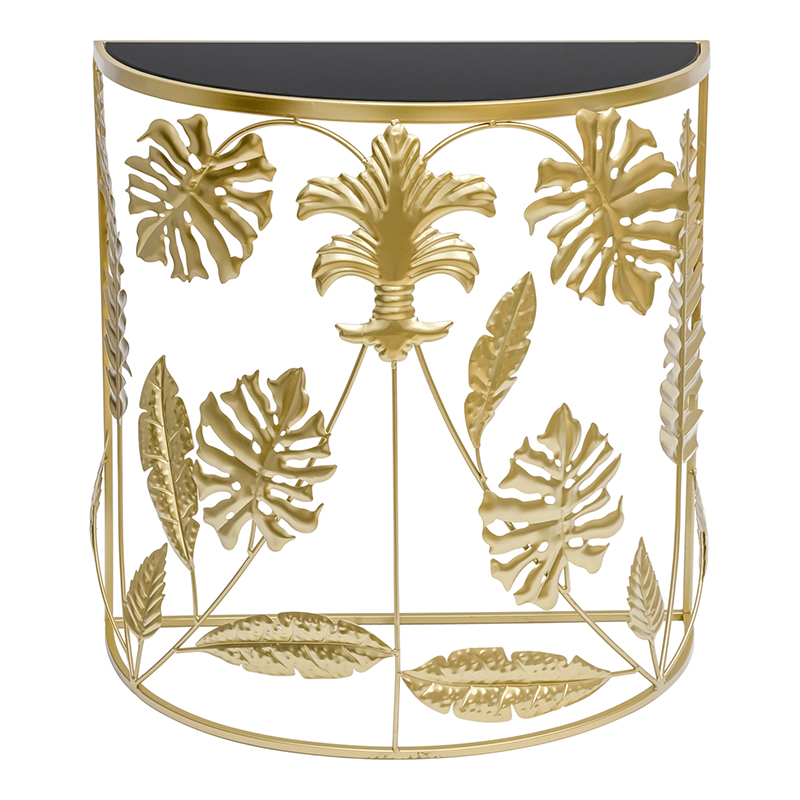 Консоль Tropical Gold Leaves Console Золотой Черный в Ульяновске | Loft Concept 