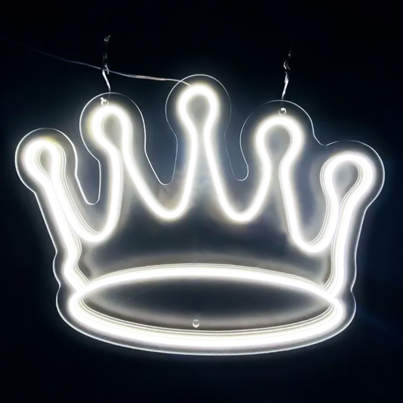 Неоновая настенная лампа Crown Neon Wall Lamp Белый Прозрачный в Ульяновске | Loft Concept 