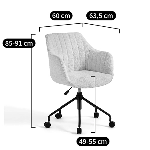 Вращающееся кресло с обивкой букле Boucle Office Chair в Ульяновске