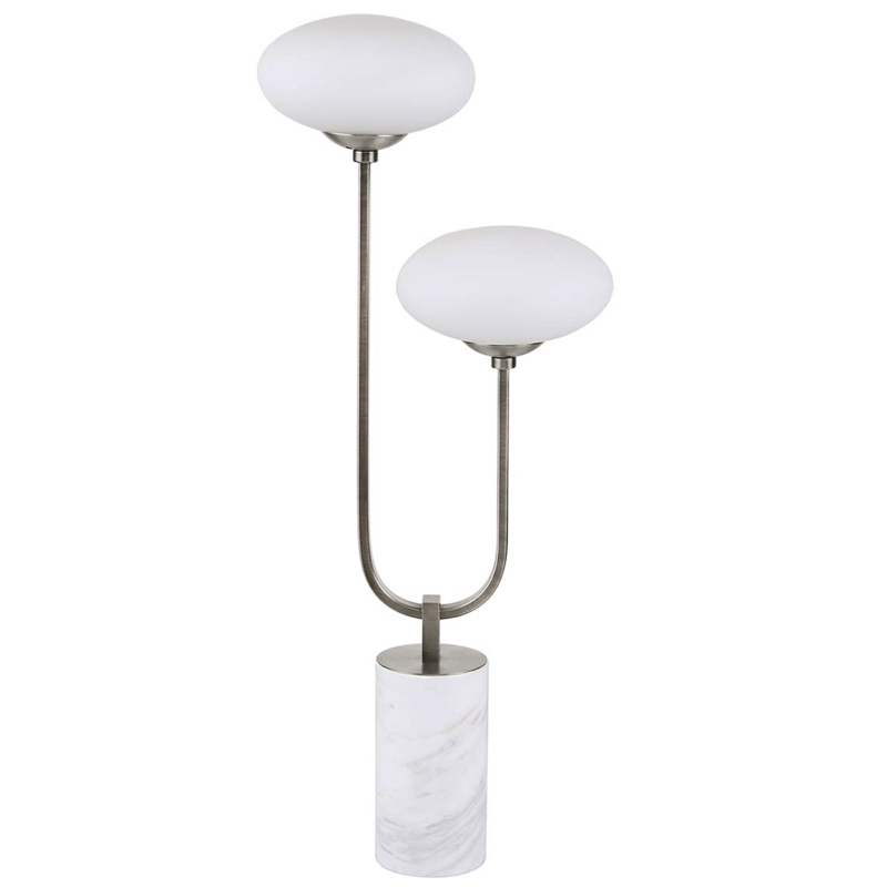 Oval Balls Mushrooms Table Lamp Silver Серебряный Прозрачный белый в Ульяновске | Loft Concept 