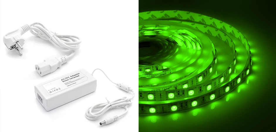 Комплект светодиодной ленты 7,2W/m 30LED/m 3528SMD разноцветный 5M - фото №4