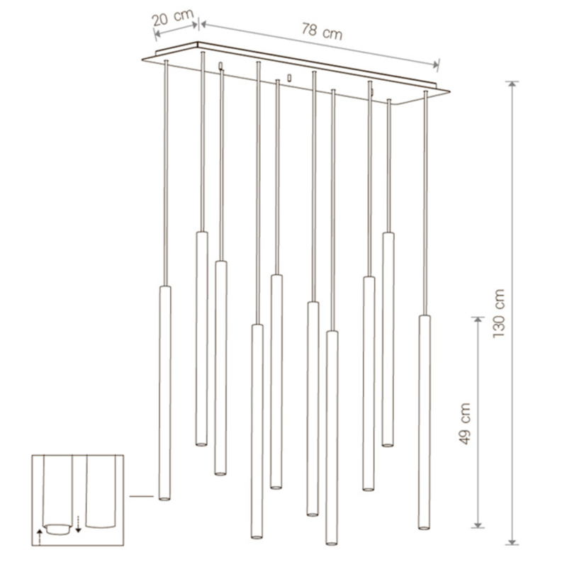 Светильник Trumpet Rectangle White 10 плафонов в Ульяновске