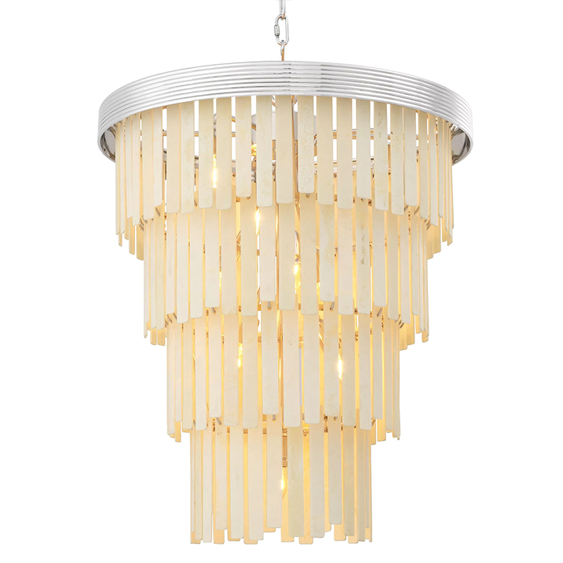 Люстра Eichholtz Chandelier Arizona L Nickel Никель ivory ( слоновая кость ) в Ульяновске | Loft Concept 