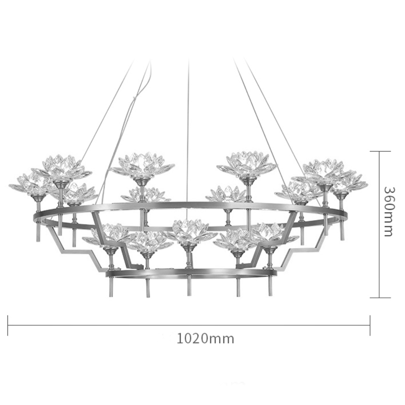 Большая Люстра Хрустальные Цветы Лотоса Lotus flower Clear Glass lamp 15 в Ульяновске