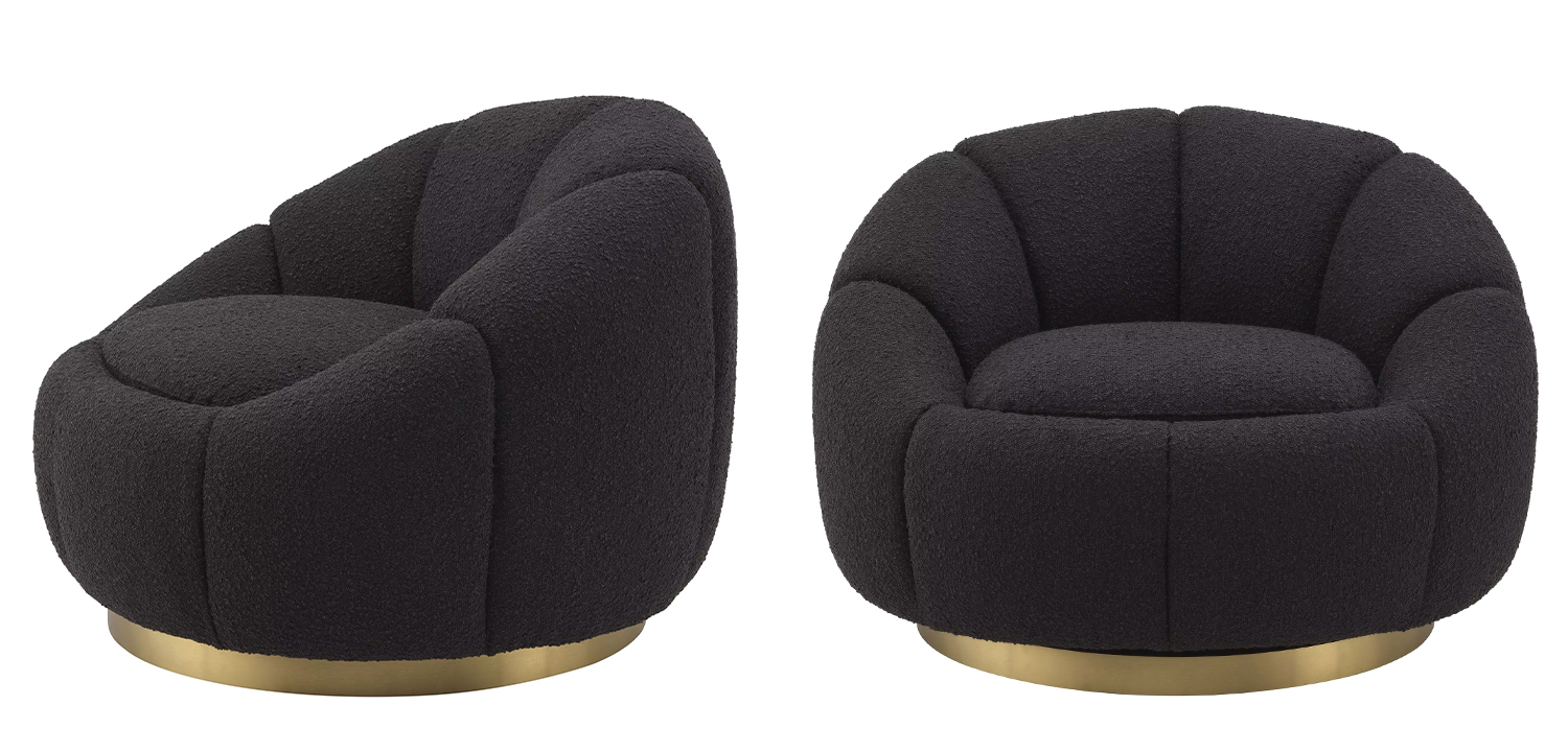 Кресло Eichholtz Swivel Chair Inger Black - фото