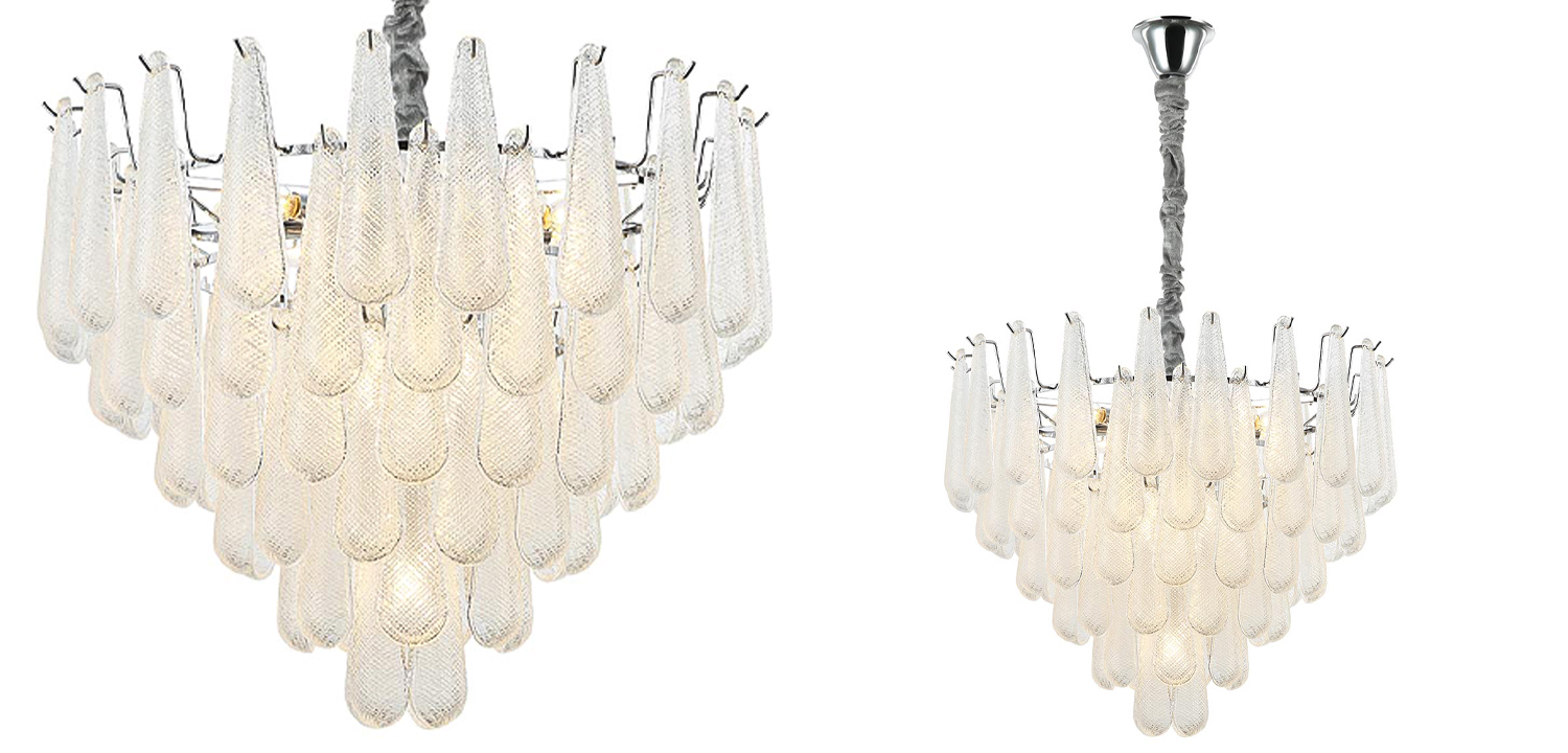 Люстра Textured Glass Drops Chandelier 19 - фото