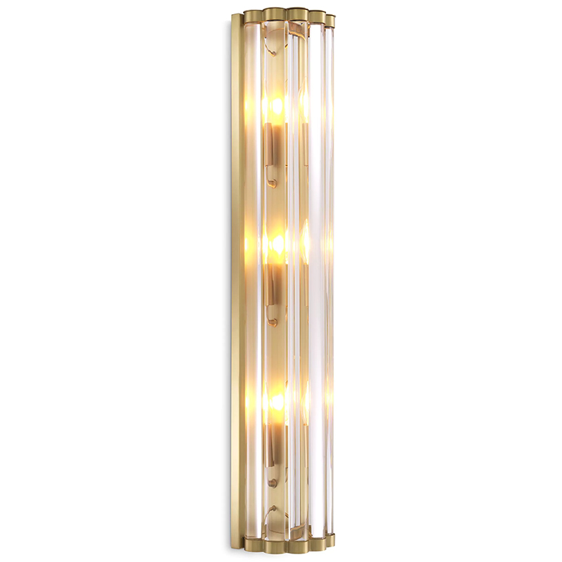 Бра Eichholtz Wall Lamp Amalfi Brass Прозрачное Стекло Латунь в Ульяновске | Loft Concept 