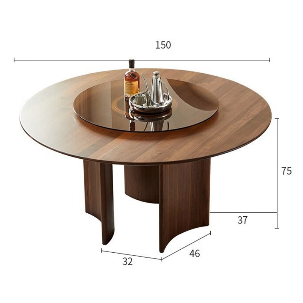 Стол обеденный круглый с двойной столешницей Walnut Wood Table в Ульяновске