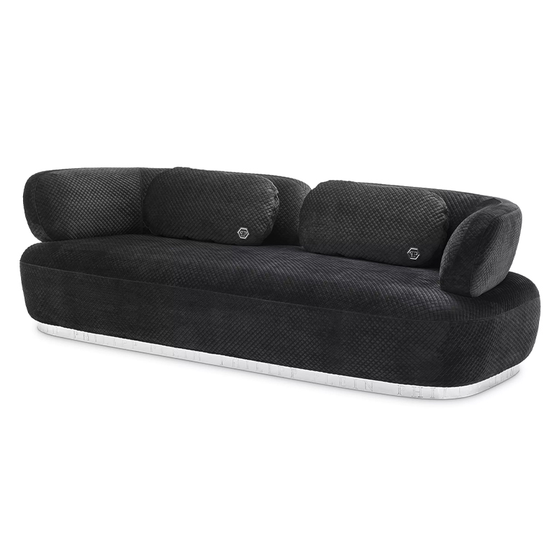 Диван Philipp Plein Sofa Signature Чёрный Черный Золотой Диван Philipp Plein Sofa Signature Чёрный Черный Золотой в Ульяновске | Loft Concept