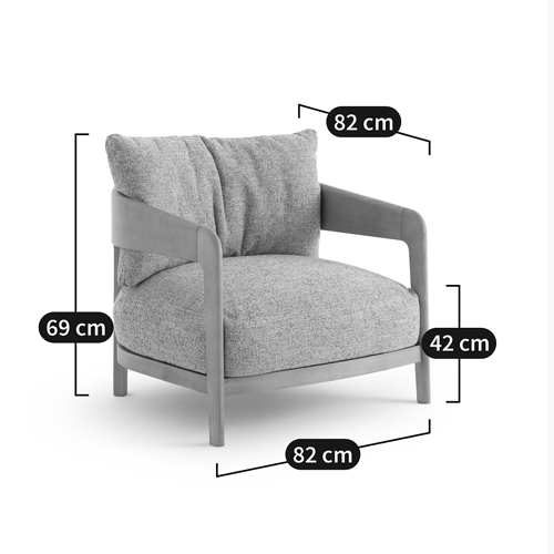 Кресло с каркасом из массива ясеня Deniaud Ash Grey Armchair в Ульяновске