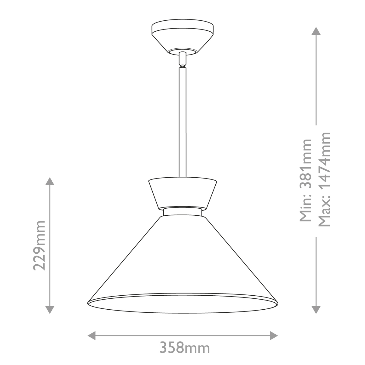 Подвесной светильник с белым стеклянным конусным плафоном Alora Mood в Ульяновске