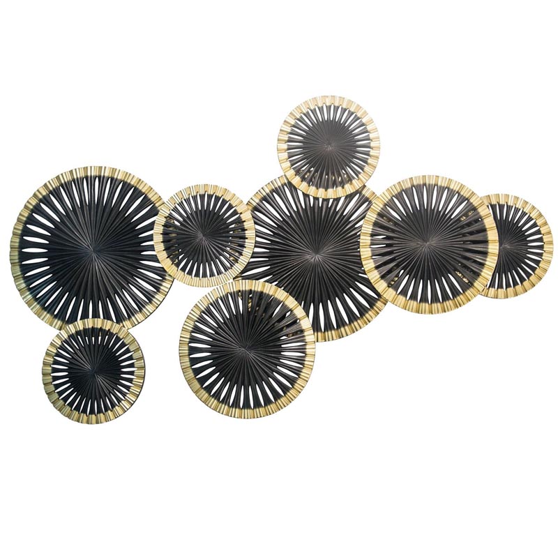 Арт-объект Apollo Black and Gold Wall Plaque Disc gap 8 Золотой Черный в Ульяновске | Loft Concept 