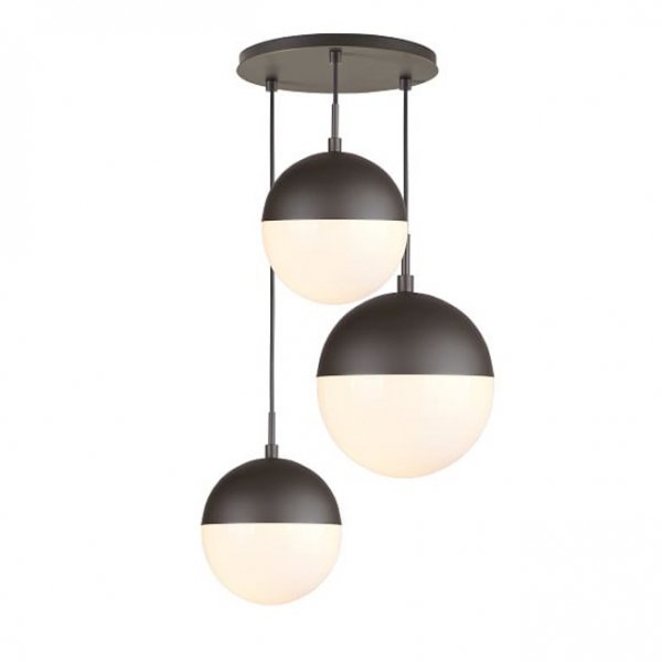 Подвесной светильник Copper Light Black Pendant 3 Черный Белый в Ульяновске | Loft Concept 