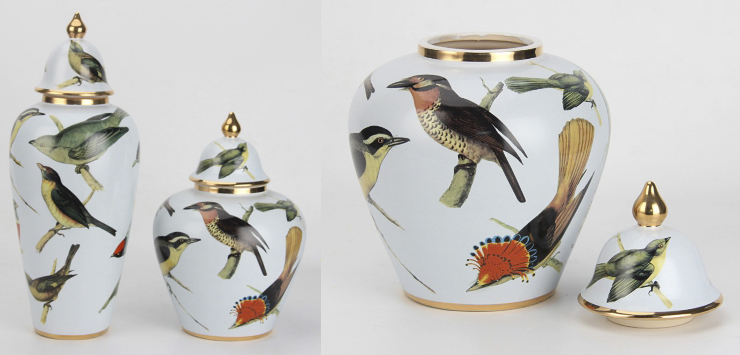 Ваза Blue Birds small - фото