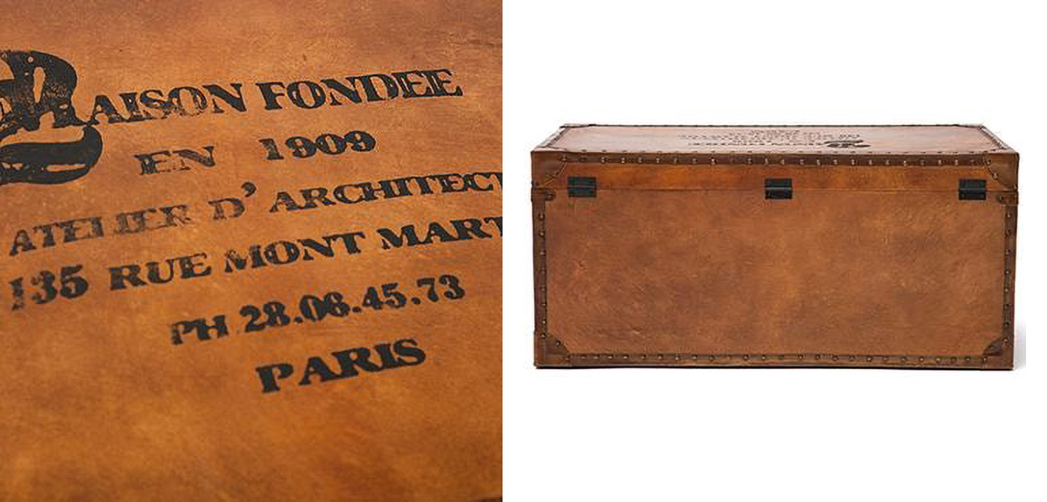 Стол-сундук Vintage buffalo leather chest-table - фото