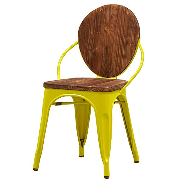 Стул Tolix chair Wooden Yellow Дуб темный Желтый в Ульяновске | Loft Concept 