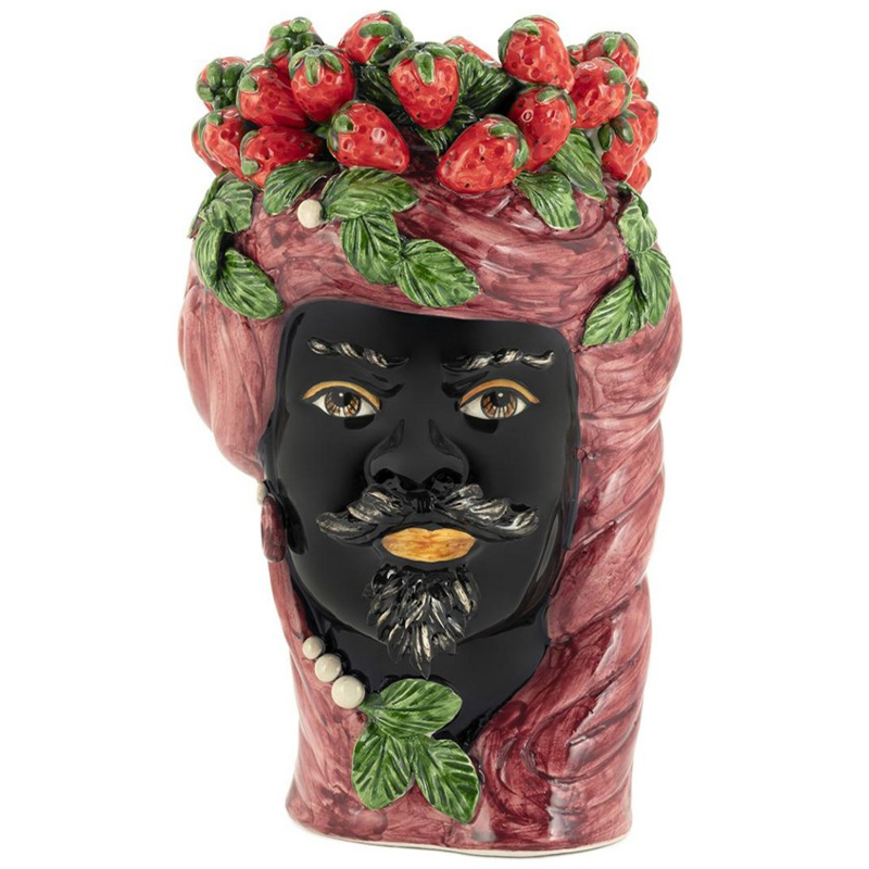 Ваза Vase Strawberries Head Man Bordeaux Бургундский красный Красный Черный Зеленый Мульти в Ульяновске | Loft Concept 