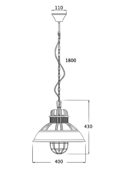 Подвесной светильник Loft Industrial Metal Cage Elder в Ульяновске