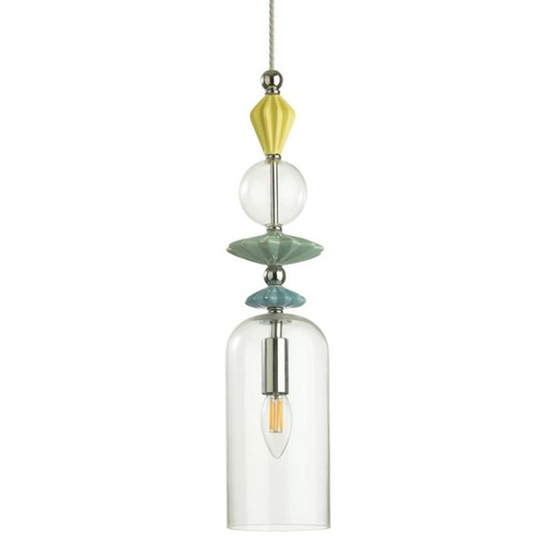 Подвесной светильник Iris Glas hanging lamp candy C chrome Прозрачное Стекло Прозрачный желтый Голубой Хром Прозрачный зеленый в Ульяновске | Loft Concept 