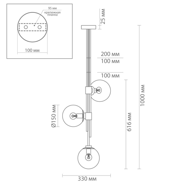 Светильник TRILOGY Ceiling Light Clear glass 100  в Ульяновске