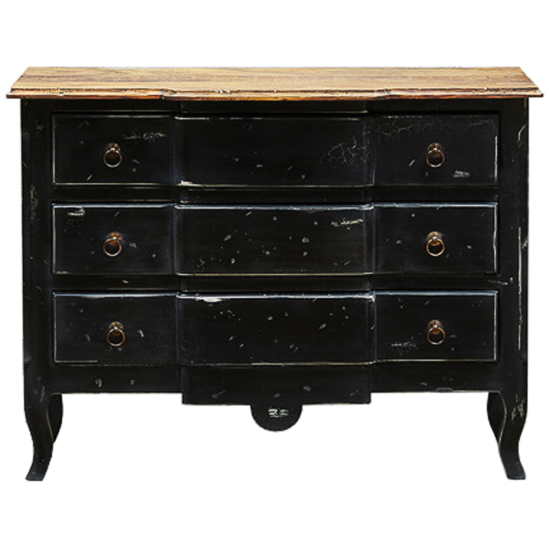 Комод в винтажном стиле Renee Black Vintage Commode Черный Коричневый Винтажный черный в Ульяновске | Loft Concept 