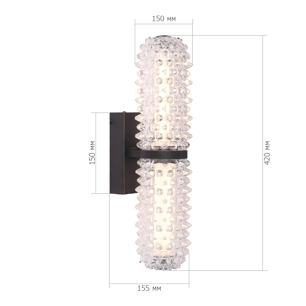 Бра с факутрным стеклянным плафоном Sonora в Ульяновске