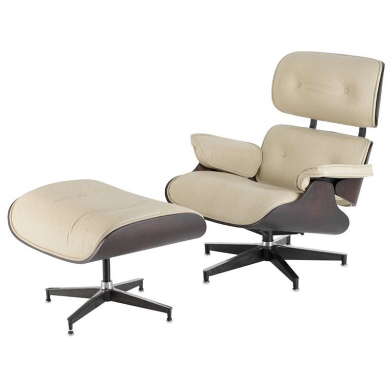 Кресло Eames Lounge Chair & Ottoman cream Кремовый Кресло Eames Lounge Chair & Ottoman cream Кремовый в Ульяновске | Loft Concept