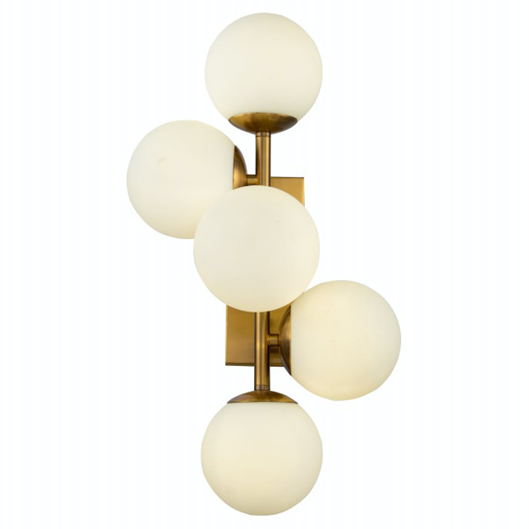 Бра White Balls Sconces Белое матовое стекло Латунь в Ульяновске | Loft Concept 