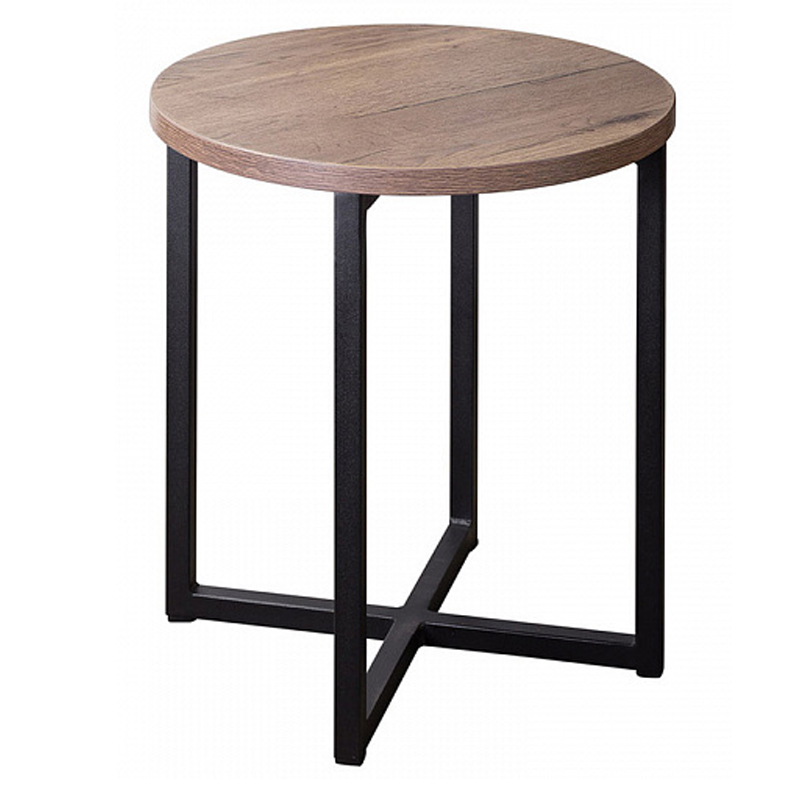 Приставной стол Industrial Oak Heidi Side Table Черный Дерево Табак в Ульяновске | Loft Concept 