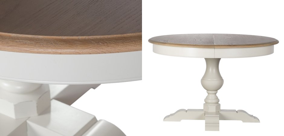 Provence Round Dining Table White раскладной стол Provence Round Dining Table White раскладной стол - Loft-Concept в Ульяновске