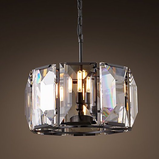 Люстра RH Harlow Crystal Round Chandelier 4 Черный в Ульяновске | Loft Concept 