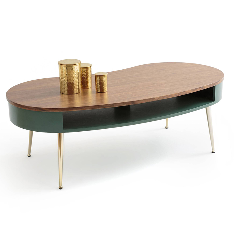 Кофейный стол Torborg Coffee Table Орех Изумрудный Золотой в Ульяновске | Loft Concept 