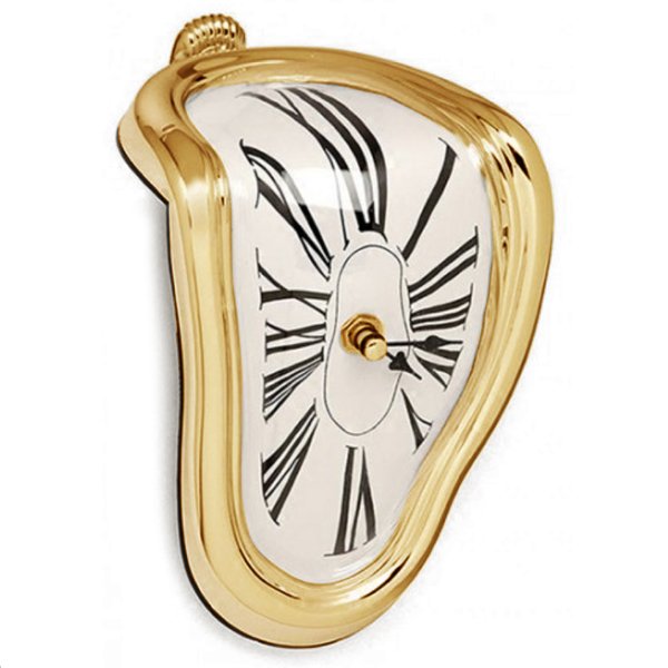 Часы Salvador Dali Soft Clock Gold Золотой Черный в Ульяновске | Loft Concept 