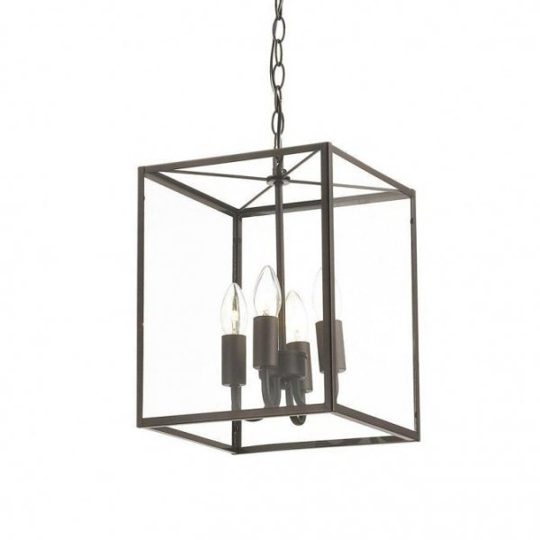 Подвесной светильник Loft Industrial Ortogonal Pendant Cube Brown 4 Прозрачное Стекло Коричневый в Ульяновске | Loft Concept 