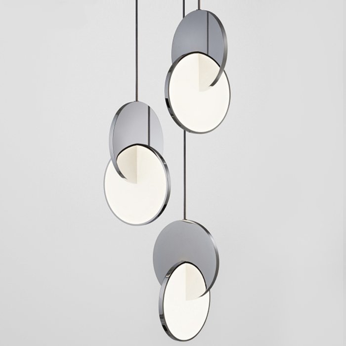 Подвесной светильник Eclipse Pendant Light Хром Белый в Ульяновске | Loft Concept 