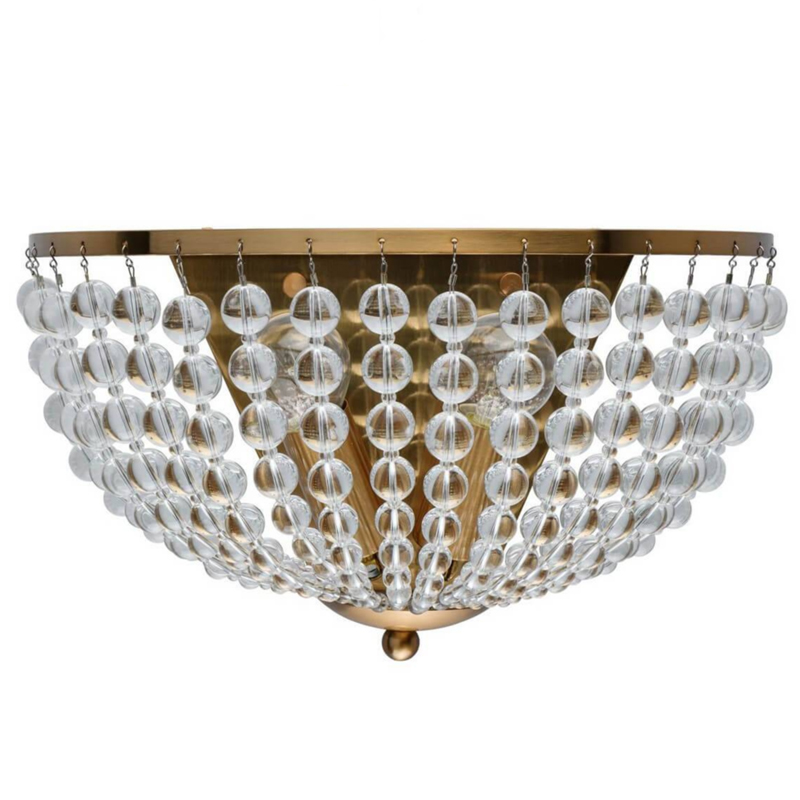 Бра Virginia Clear Beads Wall Lamp Gold Золотой Прозрачное Стекло в Ульяновске | Loft Concept 