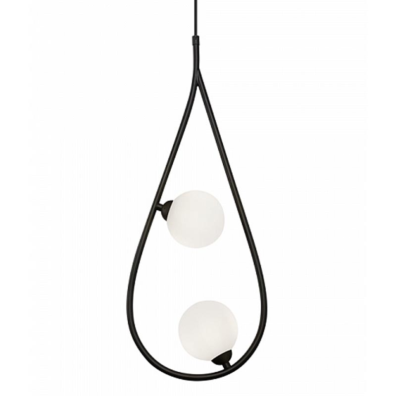 Люстра Marcan 2 Ball Chandelier Black Черный Белый в Ульяновске | Loft Concept 